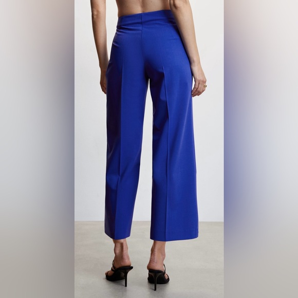 Mango side zip straight leg cropped pants - Picture 3 of 8